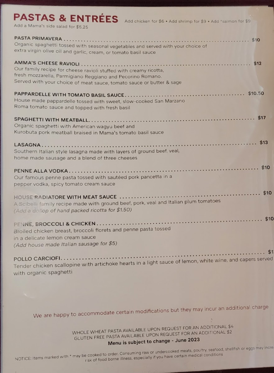 Mama Ricotta's Menu - Image 4